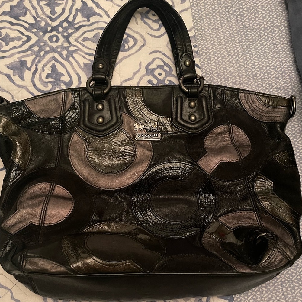 Coach vintage leather & suede handbag
